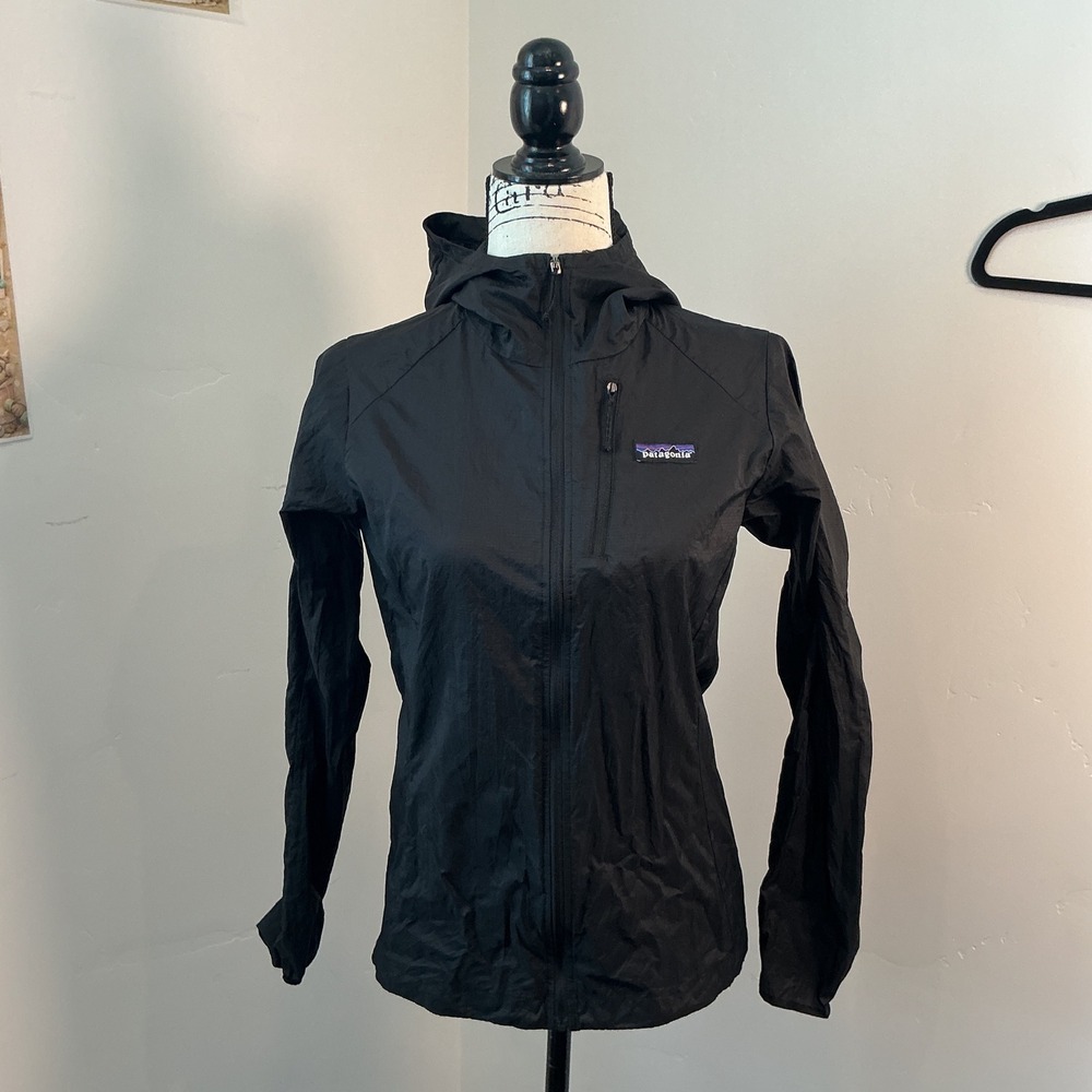 Patagonia Houdini Windbreaker Jacket Black Hooded Packable XS Outdoor Running